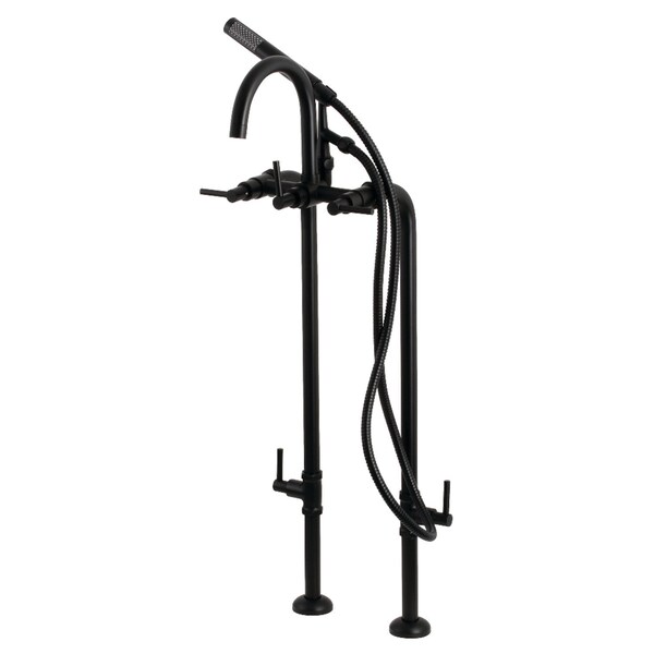 Aqua Vintage CCK8100DL Freestanding Tub Faucet with Supply Line, Stop Valve, Matte Black CCK8100DL - main
